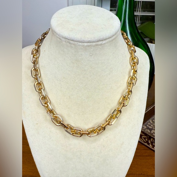 Jewelry - Chunky Gold & Silver Mariner Link Chain Necklace – Bold Modern Statement